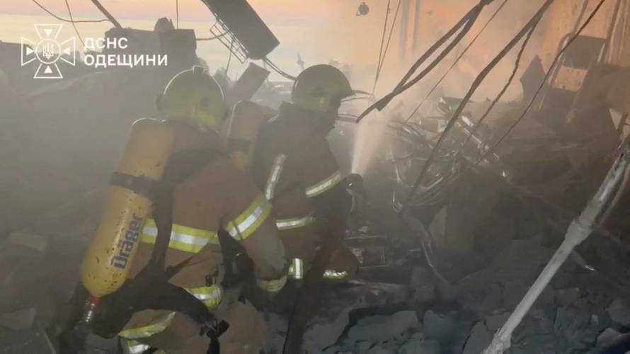 Aftermath of a strike on a residential building in Odesa