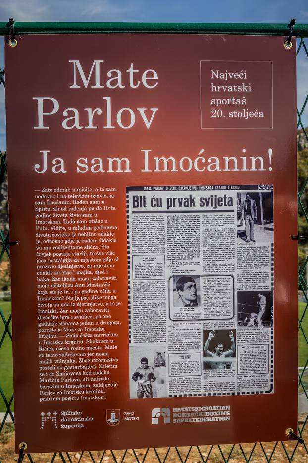 Imotski: Otkriven spomenik Mati Parlovu ispred stadiona Gospin Dolac