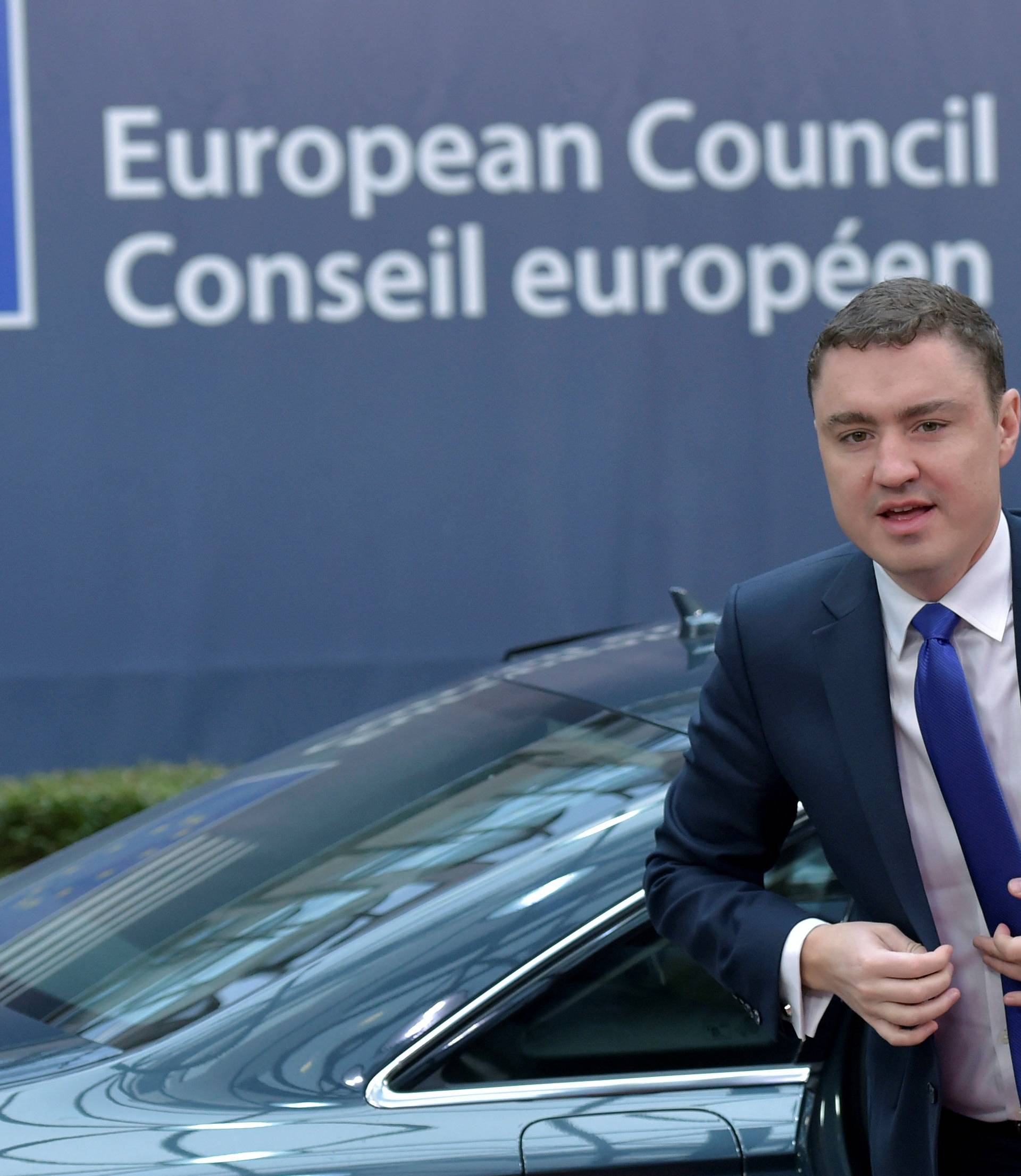 Estonia's PM Roivas arrives at the EU summit in Brussels