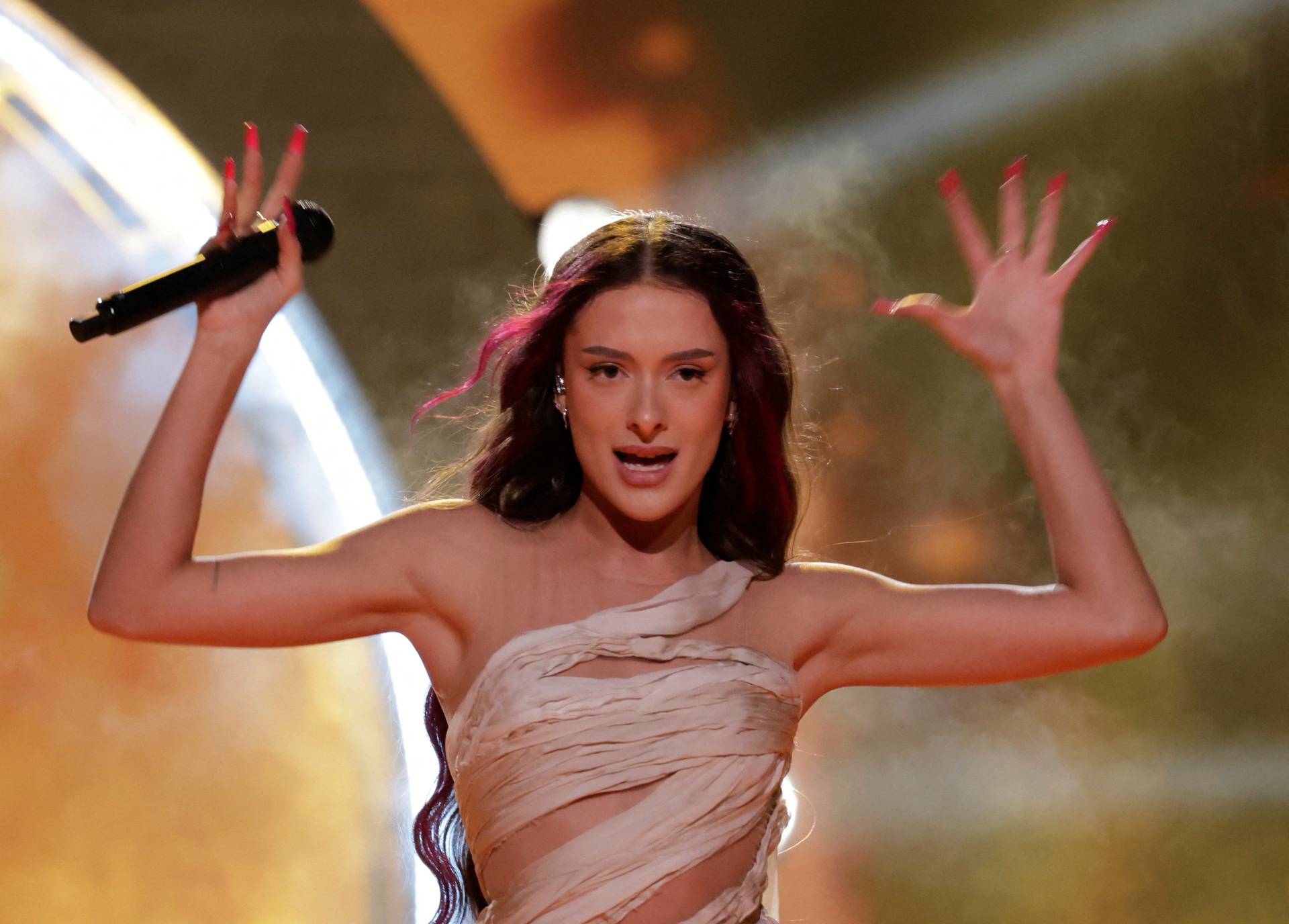 Eden Golan, representing Israel, performs on stage during a reharsal of the 2024 Eurovision Song Contest in Malmo