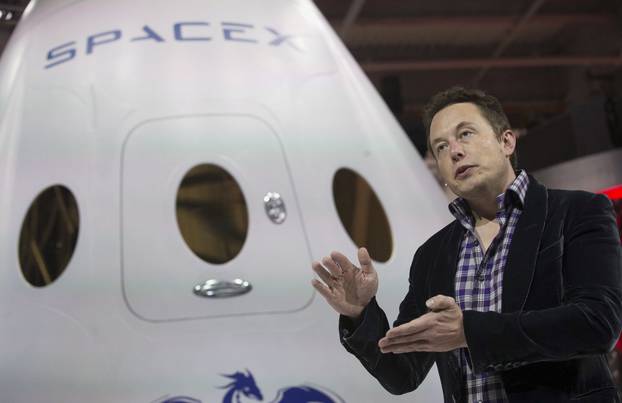 SpaceX CEO Elon Musk speaks in Hawthorne, California