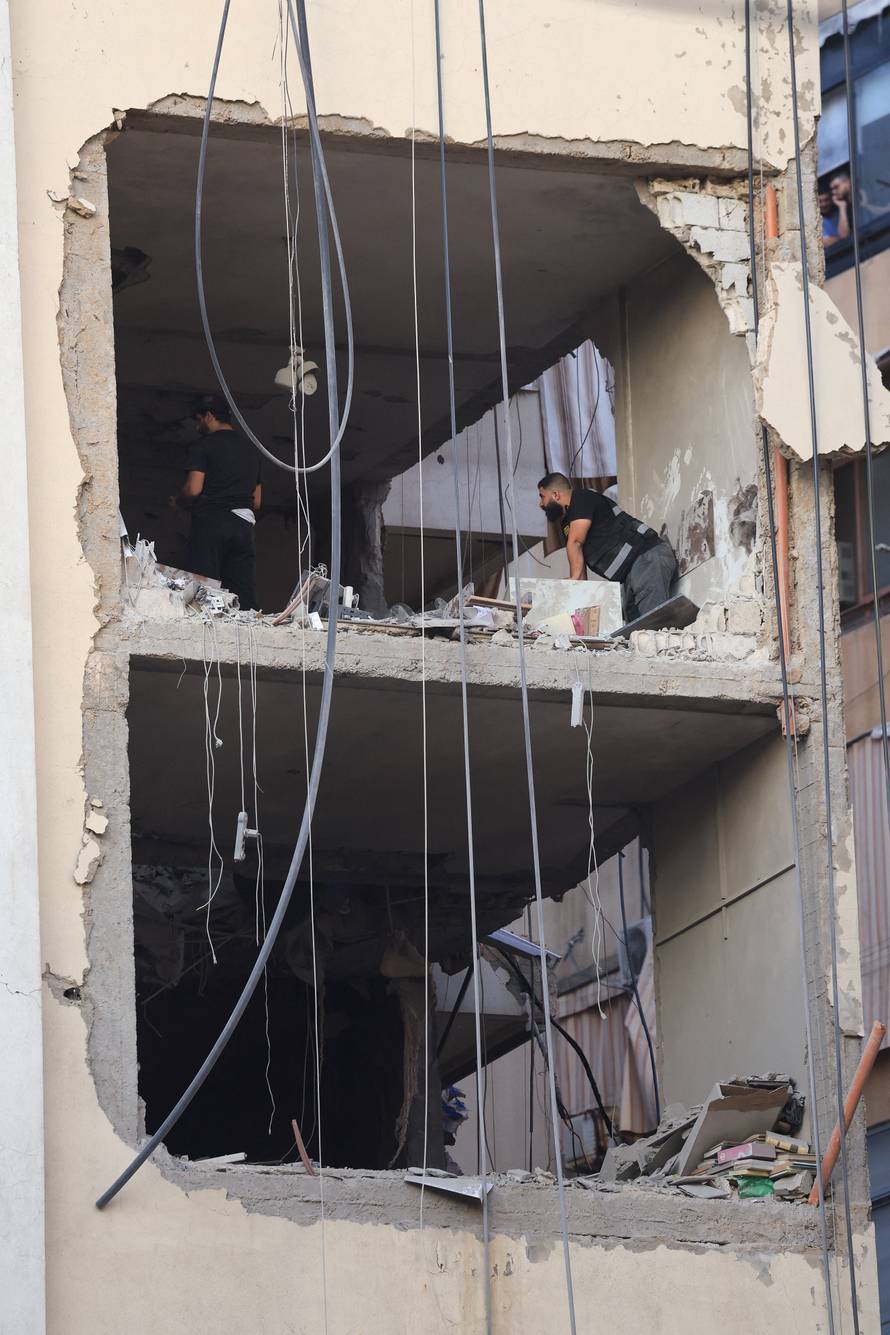 Aftermath of Israeli military strike in Beirut's southern suburbs