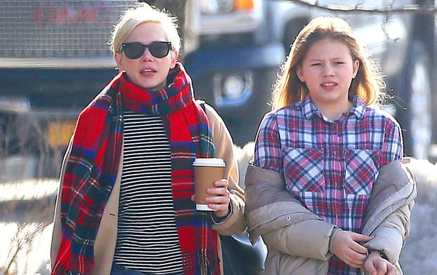 *EXCLUSIVE* Michelle Williams and her daughter Matilda step out in snowy Brooklyn