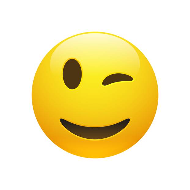 Vector Emoji yellow smiley winking face