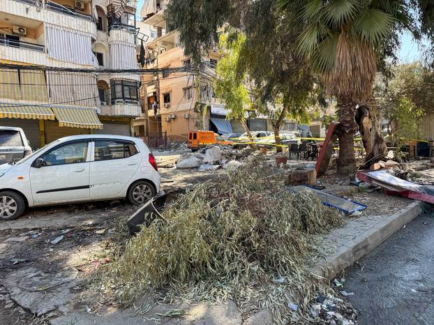 Aftermath of Israeli strikes following an escalation between Hezbollah and Israel amid the U.S.-Israel conflict with Iran