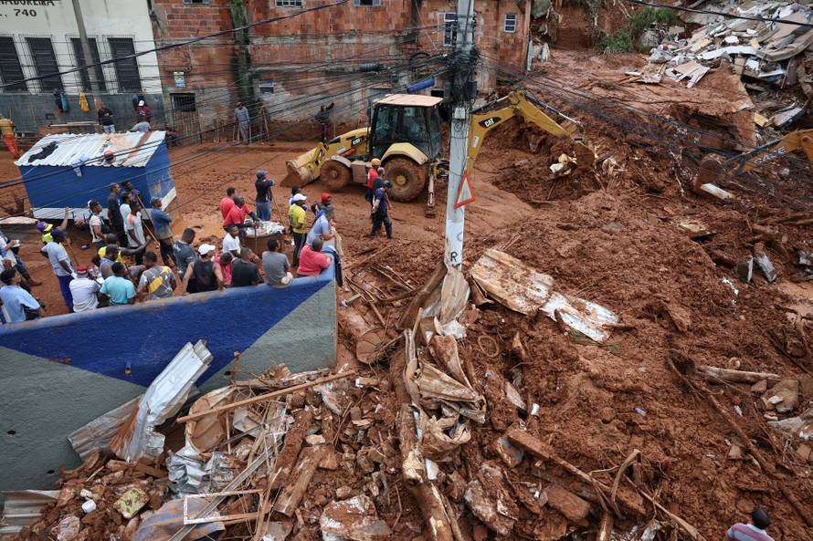 Aftermath of heavy rains in southeastern Brazil