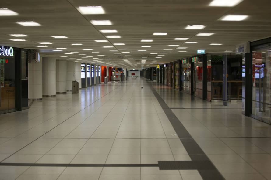 The empty subway of the main train station is pictured following shooting rampage at shopping mall in Munich