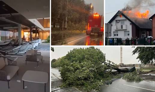 GALERIJA Oluja razorila terasu, rušila stabla, ceste pod vodom. I u petak su moguća nevremena