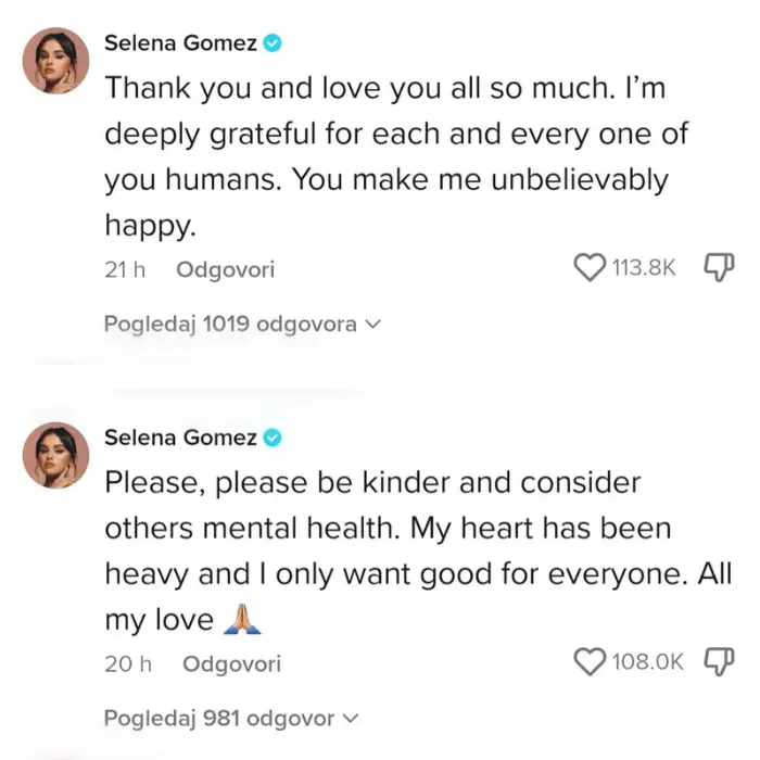 Fanovi prozvali Hailey 'zlicom', a Selena kaže: Budite ljubazni, molim vas. Svima želim dobro!