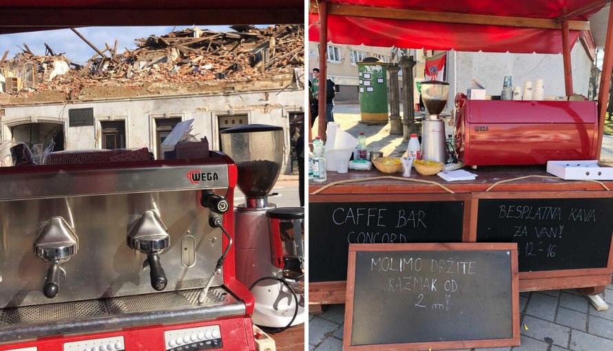 Kafić mu je potpuno srušen u potresu, a on dijeli kavu za van: 'Ima je za sve, kakvu god želite'