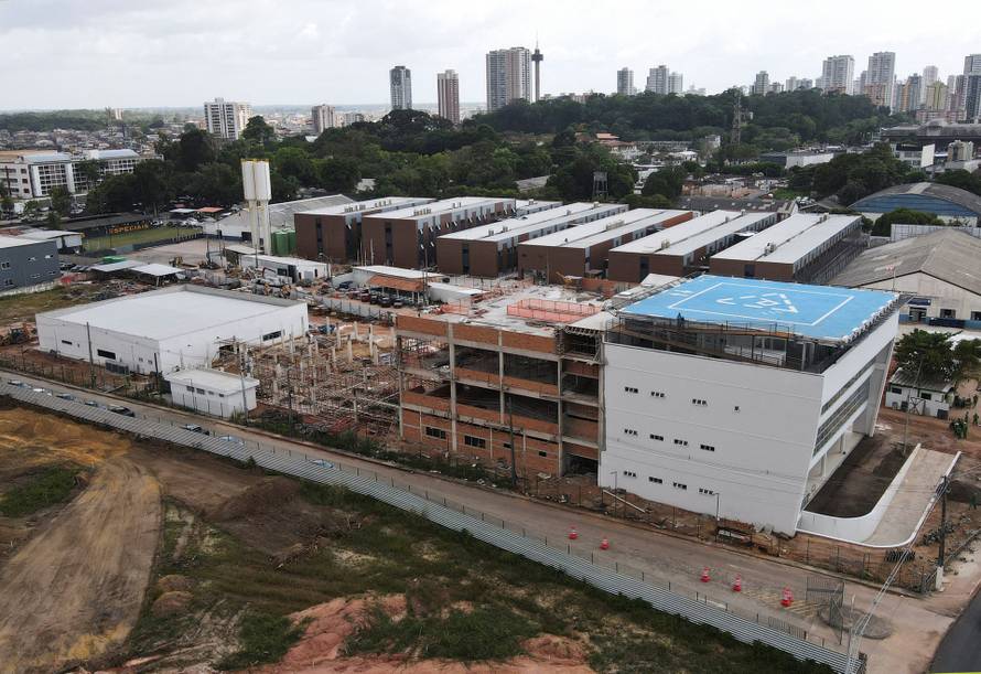 A building with a helipad under construction in Belem to serve foreign leaders during COP30 summit