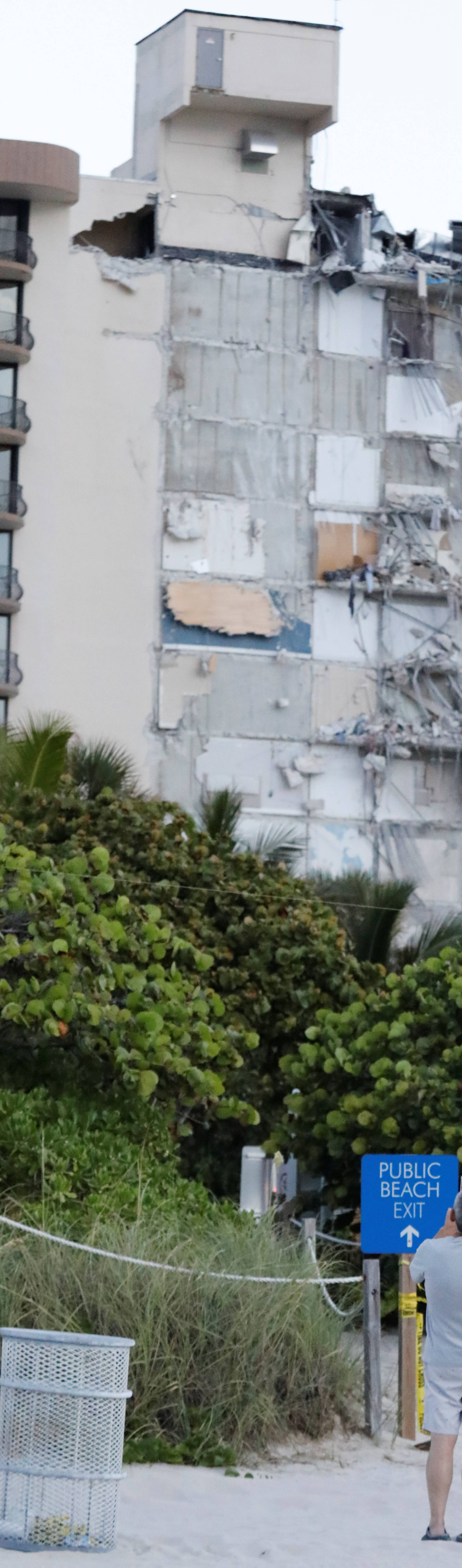 Partial building collapse in Miami Beach