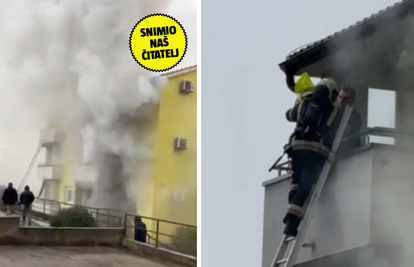 VIDEO Evakuirali cijelu zgradu u Viškovu zbog požara: 'Hrabri vatrogasac spašavao je i bebu'