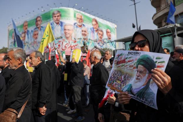 Funeral procession of Iranian military commanders and nuclear scientists killed in Israeli strikes, in Tehran