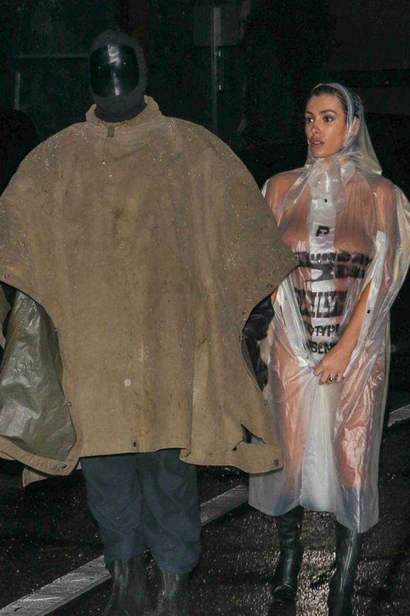 *EXCLUSIVE* Kanye West & Wife Bianca Defy State of Emergency as the Rainswept Couple Dons Bundle up for Studio Session!