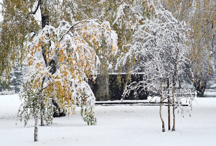 Sisak: Snijeg koji pada cijelo prijepodne zabijelio grad