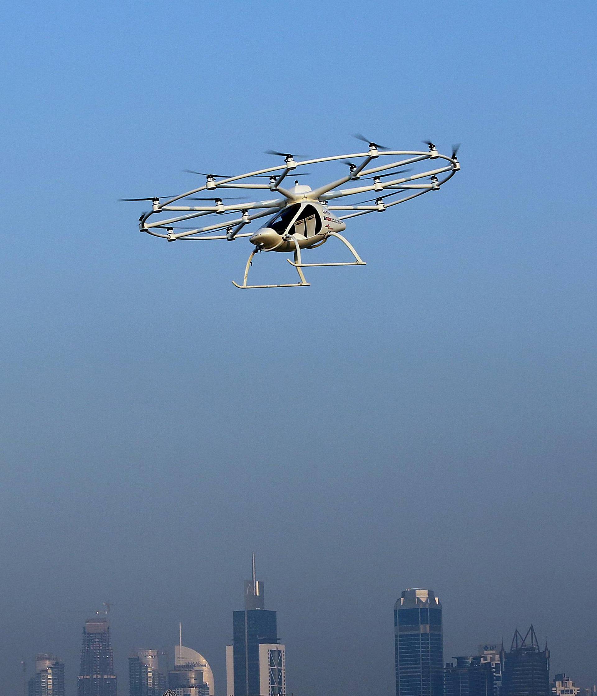 The flying taxi is seen in Dubai