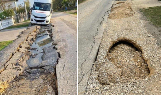 U Vrbovcu propala cesta, zapeo autobus, mještani ogorčeni: 'U ovim rupama ćemo poginuti'