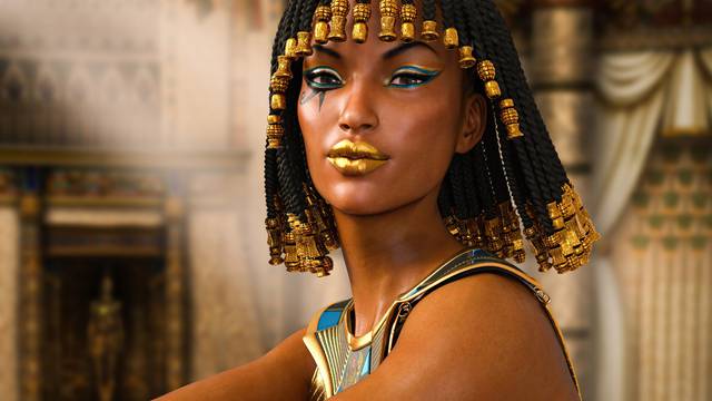 Close Up Portrait Of Egyptian Pharaoh Queen Cleopatra 