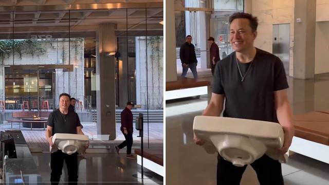Nikud bez komada kupaonice?! Musk stigao u središte Twittera s umivaonikom u rukama...