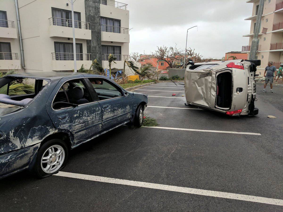 Damaged vehicles are seen following Hurricane Irma hitting Sint Maarten, the Dutch side of the Caribbean island of Saint Martin