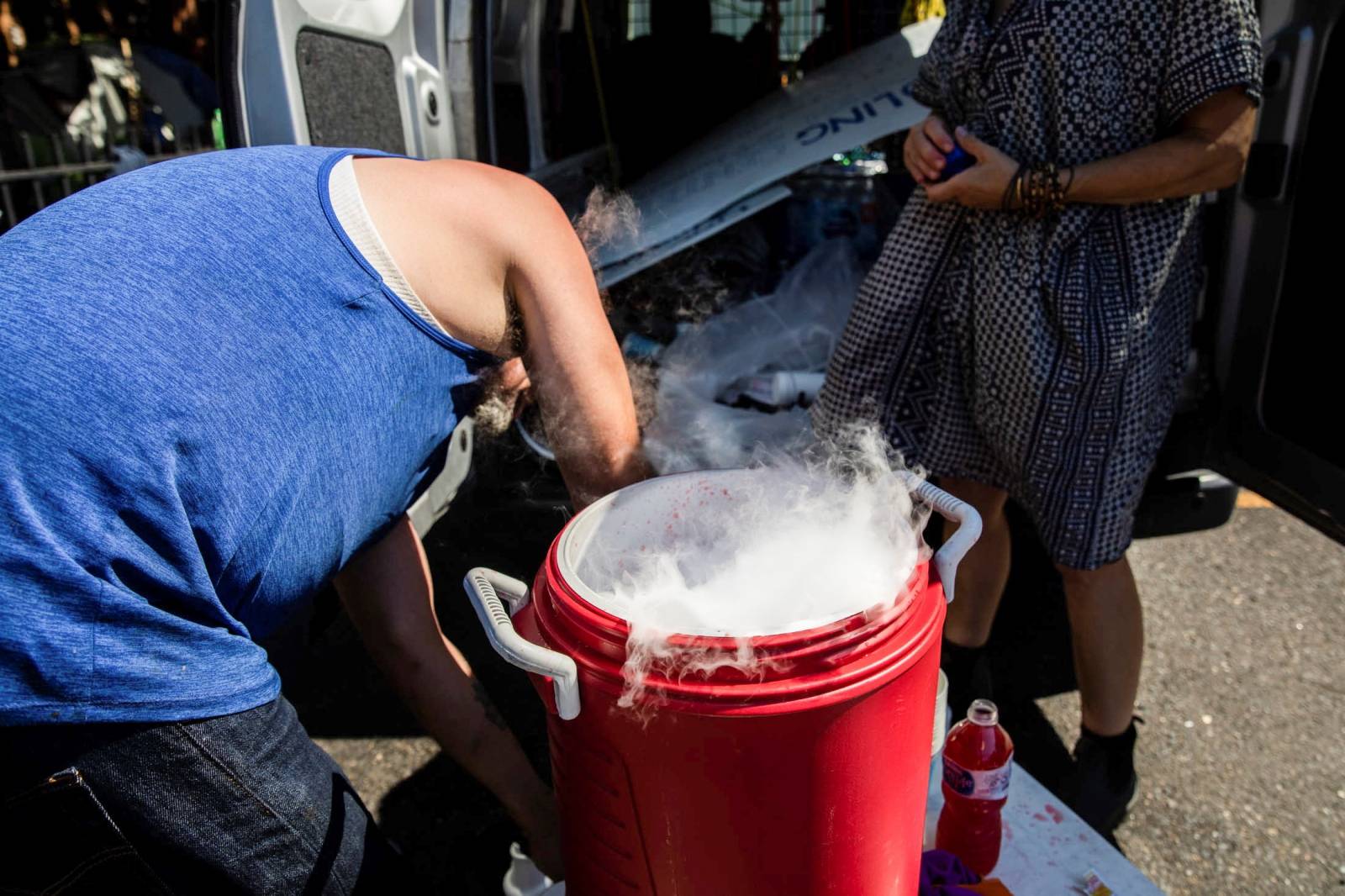 People use dry ice during hot weather in Portland
