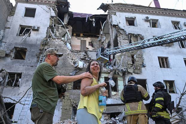 Aftermath of a Russian air strike in Zaporizhzhia