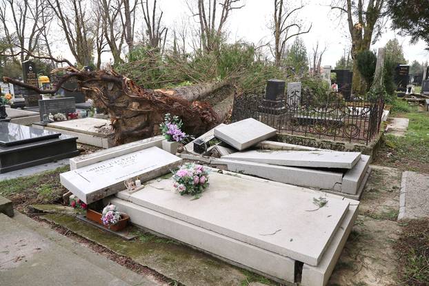 Zagreb: Posljedice velikog nevremena na Mirogoju