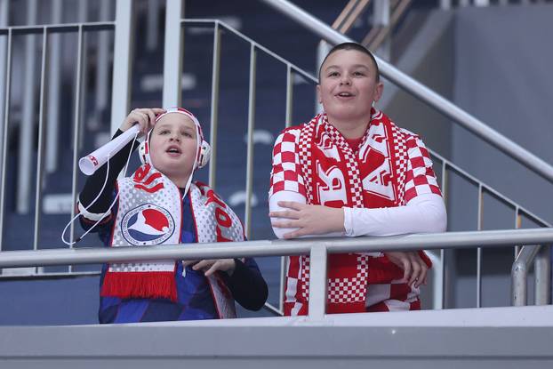 Atmosfera u Areni Zagreb prije početka susreta Francuske i Hrvatske na Svjetskom rukometnom prvenstvu 2025.