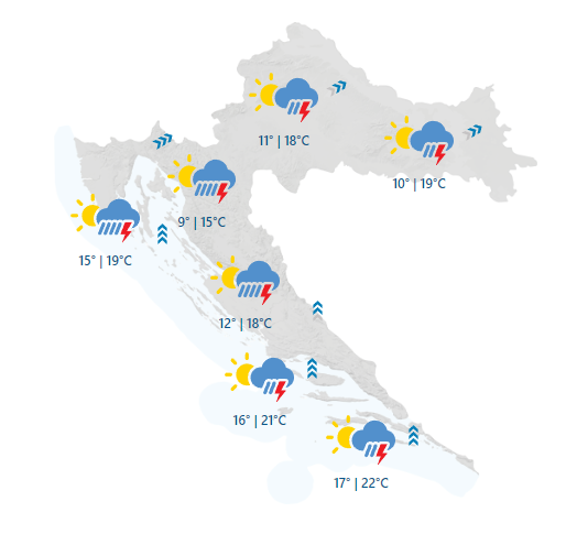 Upalili alarm: Rastu vodostaji rijeka, moguće pijavice i tuča. Provjerite kada stiže nevrijeme