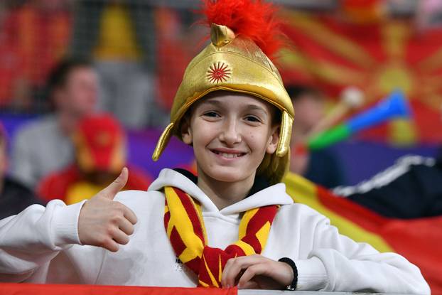 Varaždin: Navijači na utakmici IHF Svjetskog rukometnog prvenstva 2025., Mađarska - Sjeverna Makedonija