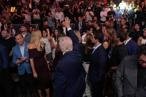 U.S. President Donald Trump attends UFC 327 at Kaseya Center
