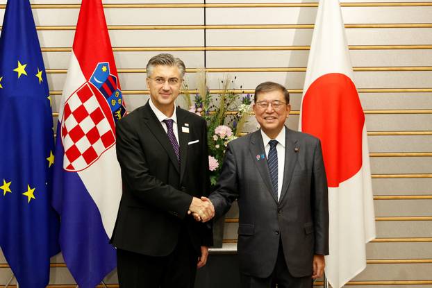 Croatian PM Plenkovic Meets Japanese PM Ishiba in Tokyo