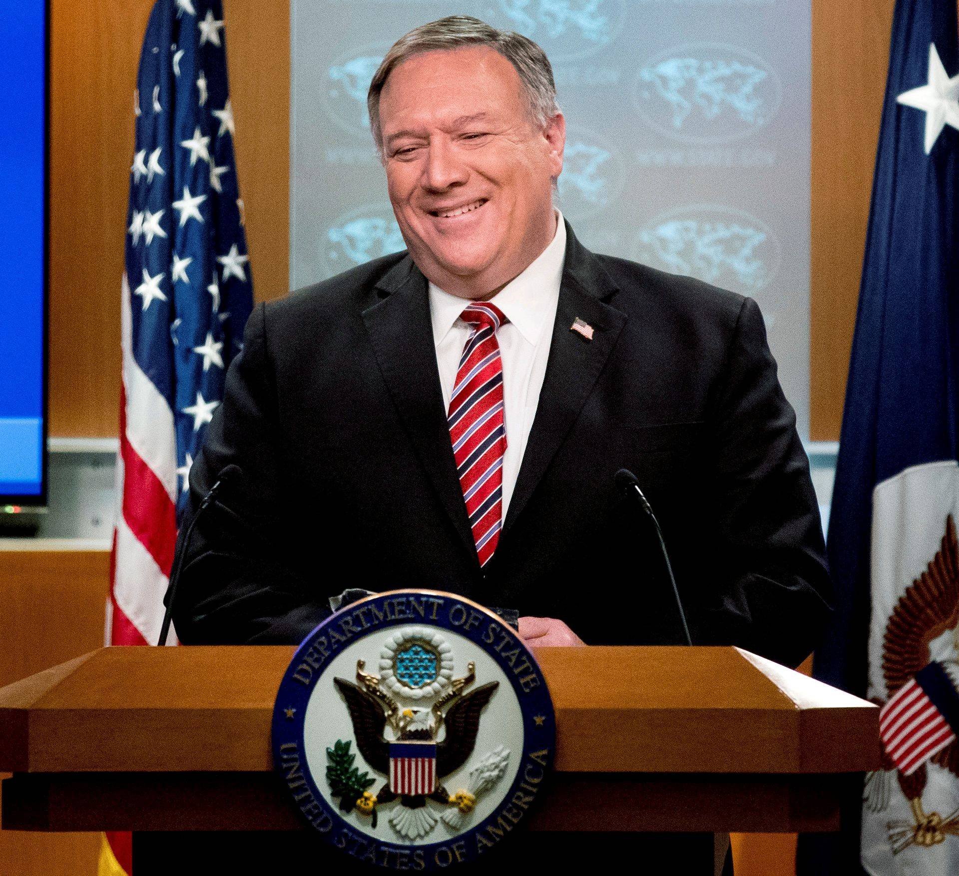 FILE PHOTO: U.S. Secretary of State Mike Pompeo holds a news briefing