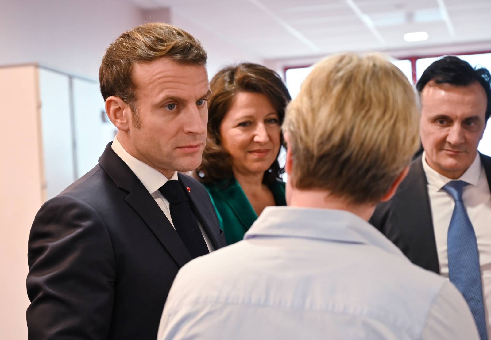 French President Emmanuel Macron visits AstraZeneca factory in Dunkirk