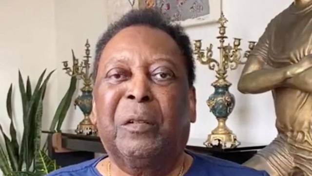Brazilian soccer legend Pele speaks in this screen grab obtained from a social media video