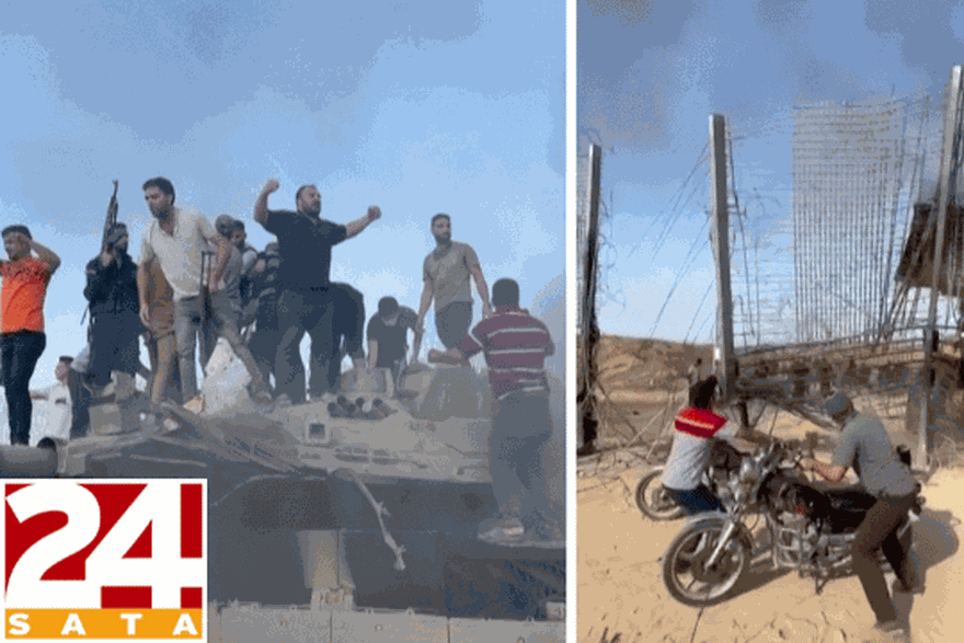 VIDEO Palestinci probili ogradu na granici, plešu na tenku za kojeg tvrde da je oduzet izraelskoj vojsci