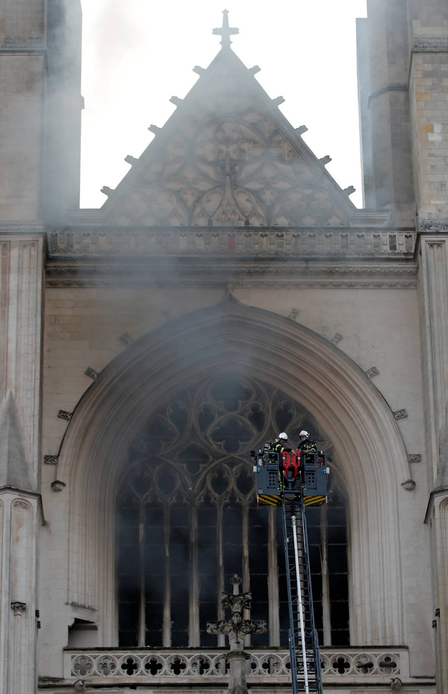 Fire at the Cathedral of Saint Pierre and Saint Paul in Nantes