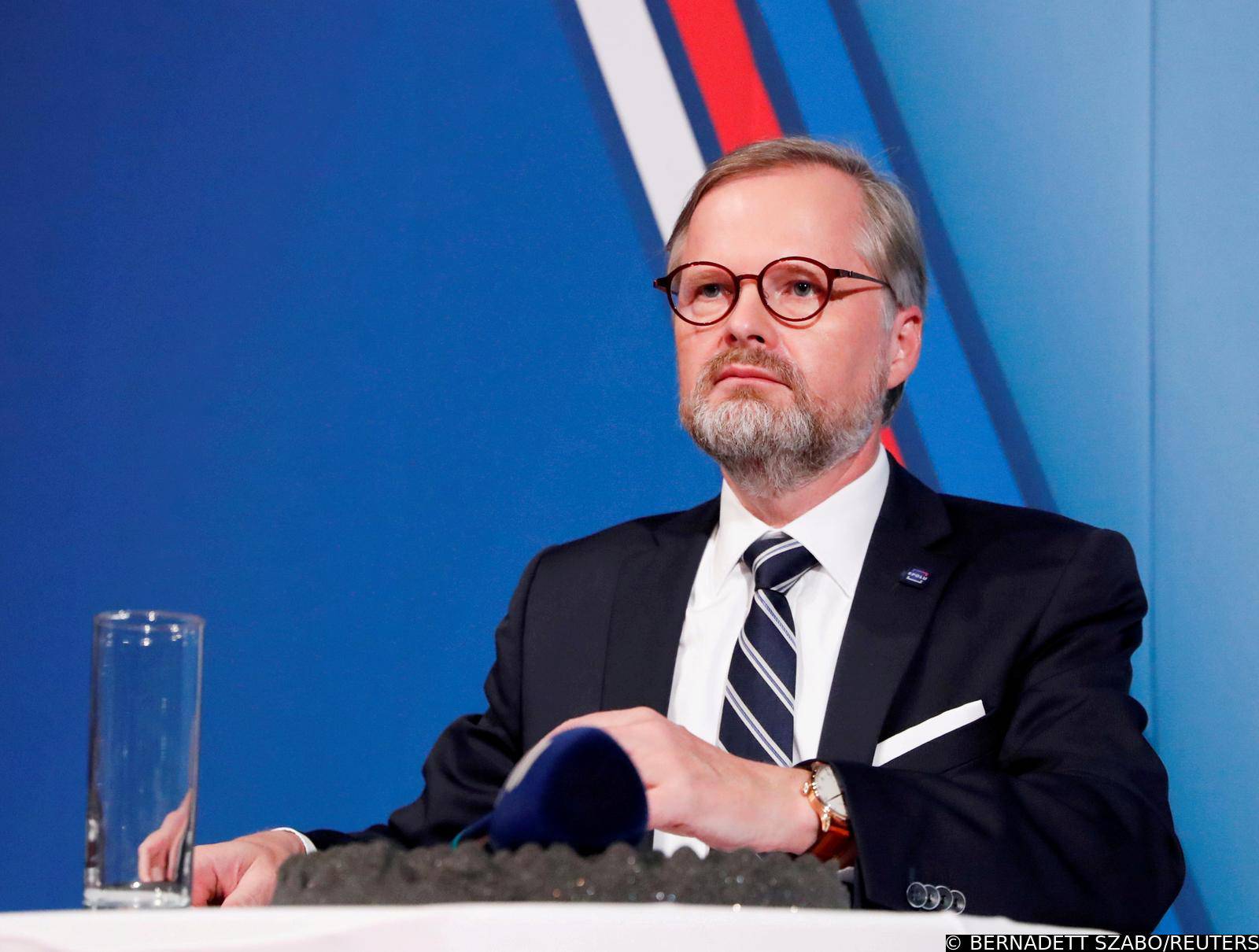 FILE PHOTO: Leader of Civic Democratic Party (ODS) and Together (SPOLU) coalition candidate for prime minister Petr Fiala attends the last radio debate before the country's parliamentary election in Prague