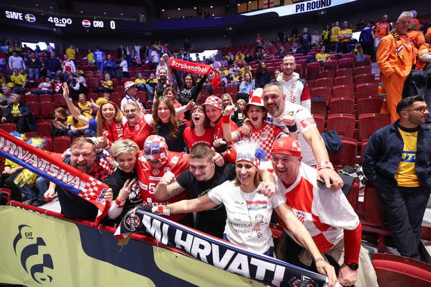 Susret Švedske i Hrvatske u prvom krugu EHF Europskog prvenstva,navijači