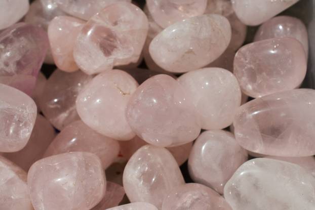 tumbled Rose Quartz gem stone as mineral rock 