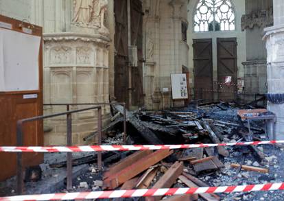 Fire at the Cathedral of Saint Pierre and Saint Paul in Nantes