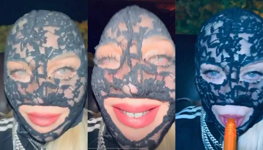 'Kraljica popa' stavila čipkastu masku na lice, a onda fanove iznenadila dijamantnim zubima