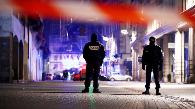 Police secure area where a suspect is sought after a shooting in Strasbourg