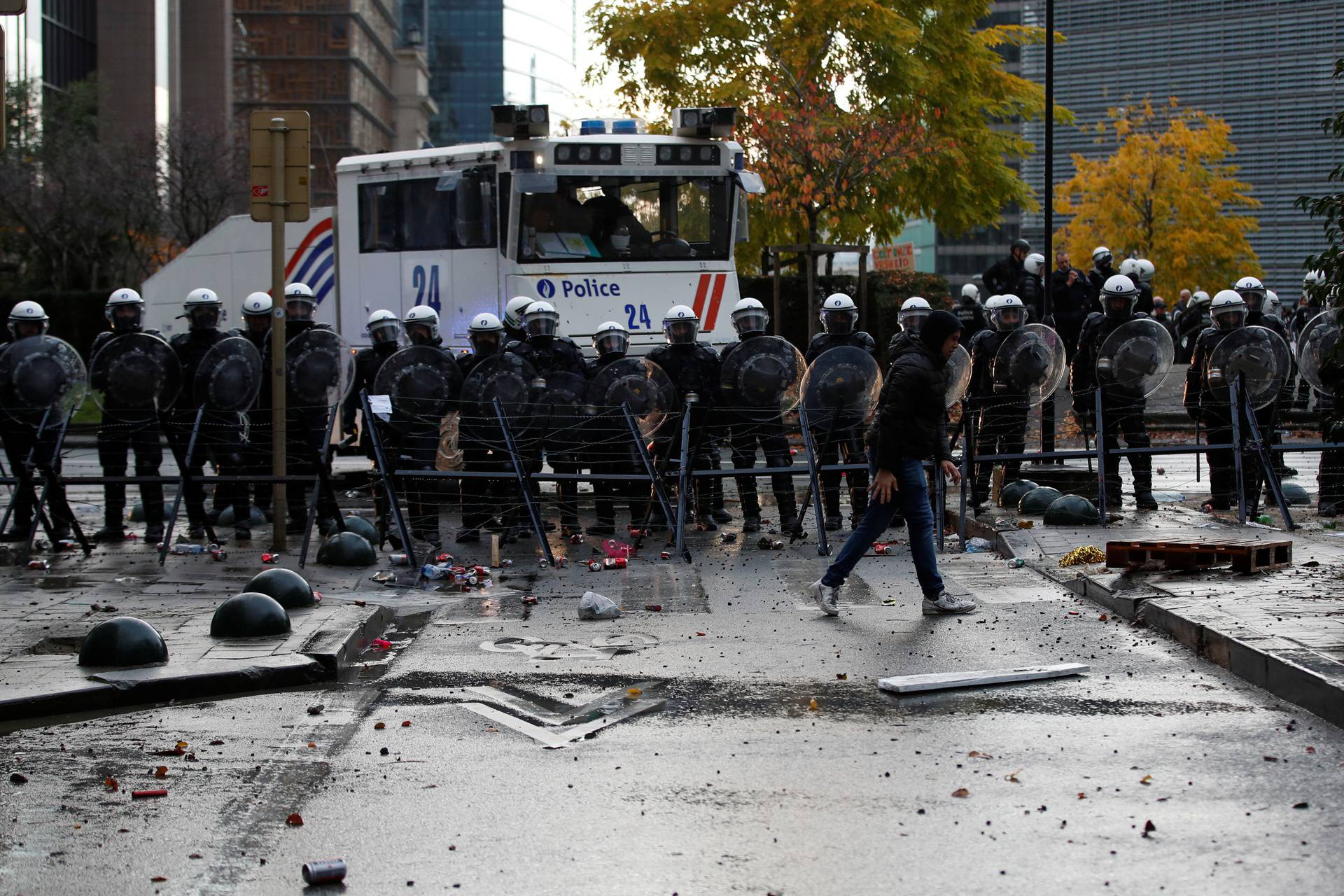 Demonstration against COVID-19 measures near the European Commission in Brussels