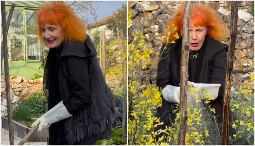 VIDEO Josipa Lisac zasukala je rukave i primila se posla u vrtu: 'Teški poljoprivredni radovi...'