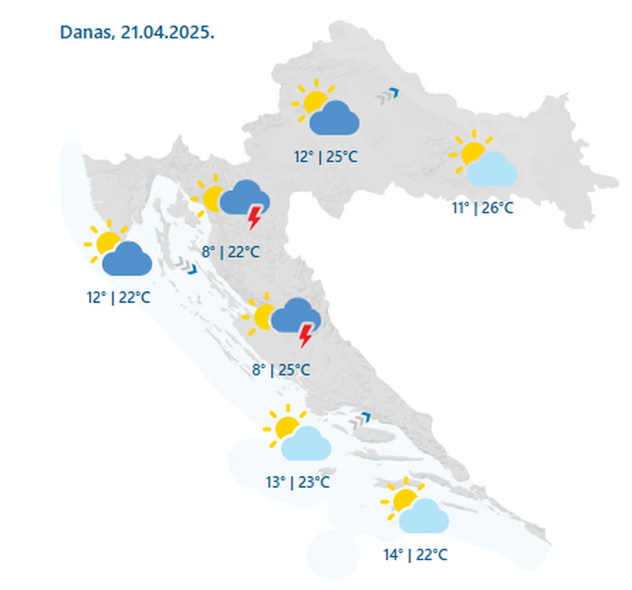 Što je danas lijep i sunčan dan! Ali pripremite se, ide promjena