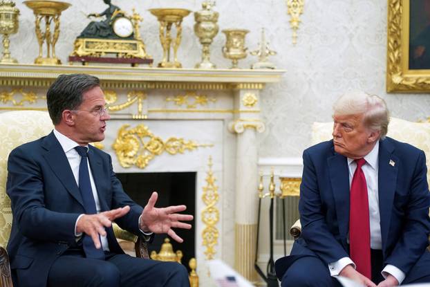 U.S. President Donald Trump meets with NATO Secretary General Mark Rutte at the White House in Washington, D.C.