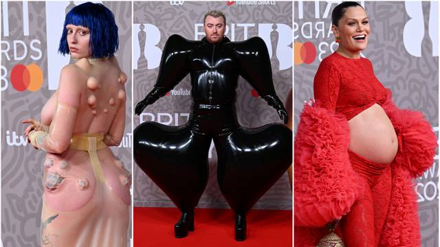 FOTO Sam Smith na dodjeli 'Brit Awards' u balonima od lateksa, Jessie J ponosno pokazala trbuh