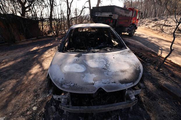 Wildfire aftermath in Ponteves in Var department